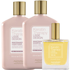 Alfaparf Keratin Therapy Lisse Design zestaw wygładzający włosy szampon i odżywka 2x250ml + olejek 50ml
