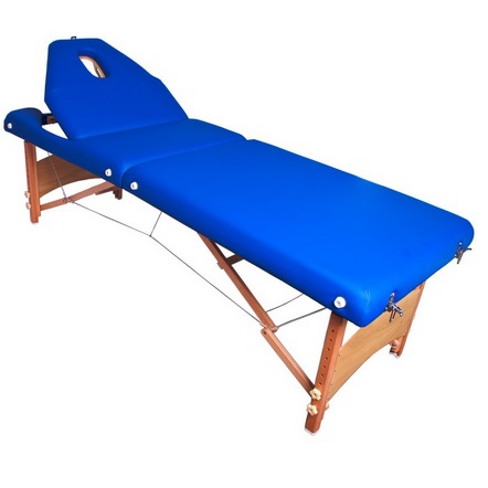 Activ KOMFORT WOOD AT-009B stół do masażu składany niebieski