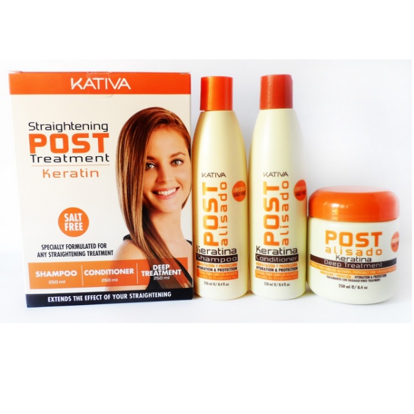 Kativa POST 3 zestaw do pielęgnacji po keratynowym prostowaniu włosów 3x250ml