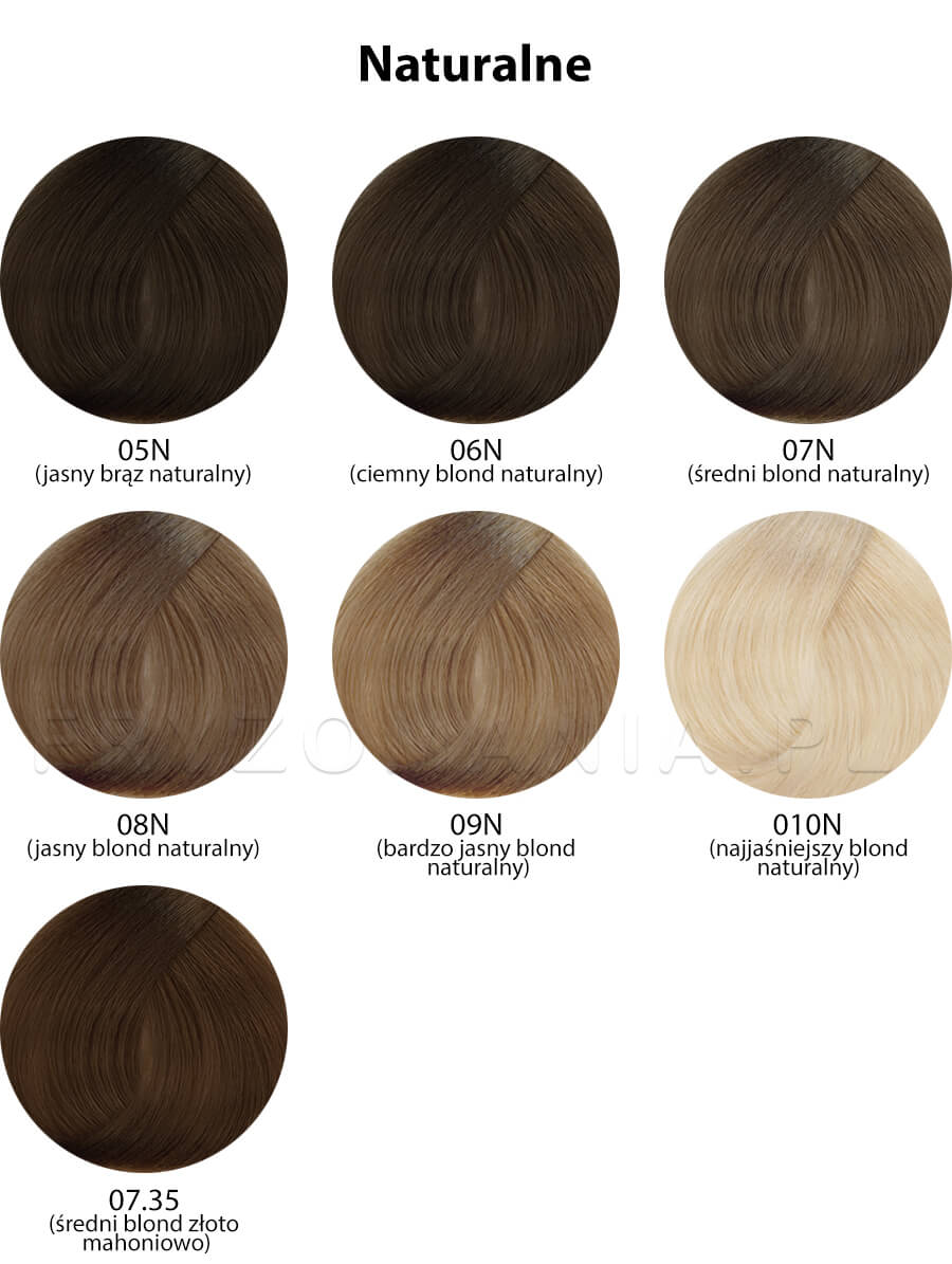 Alfaparf Color Wear Gloss Toner do włosów, paleta kolorów - kolekcja naturalna