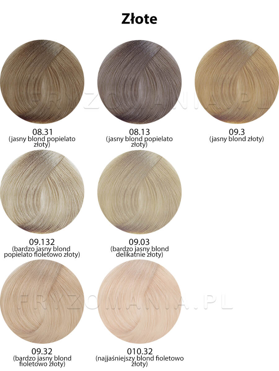 Alfaparf Color Wear Gloss Toner do włosów, paleta kolorów - kolekcja złota