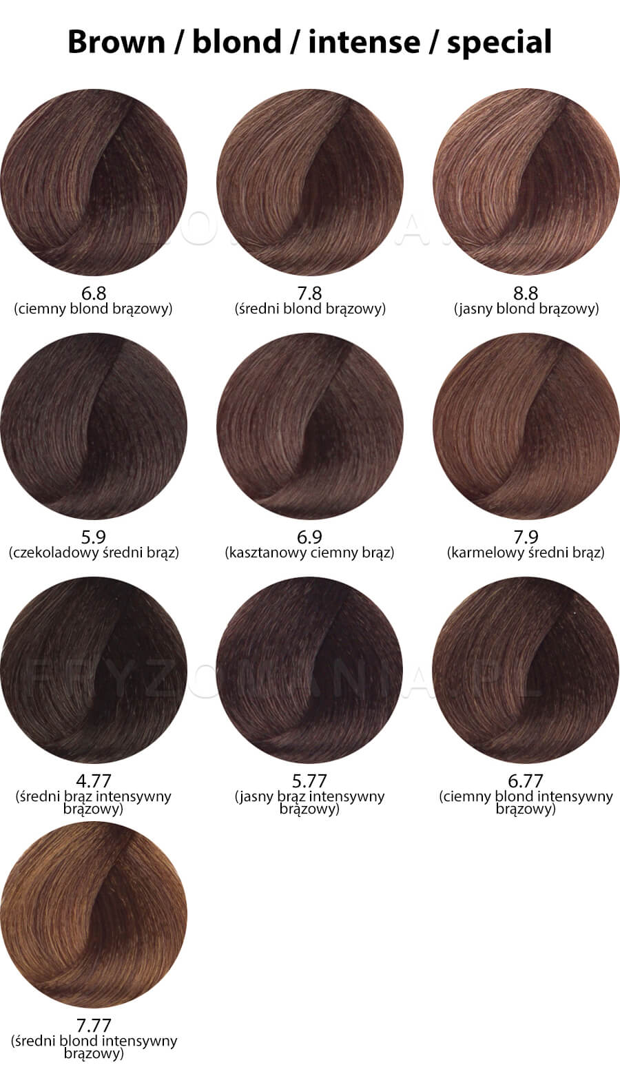 Dusy Professional Color Creations Farba do włosów z proteinami jedwabiu - kolekcja brązowa, blond intense i specjalna