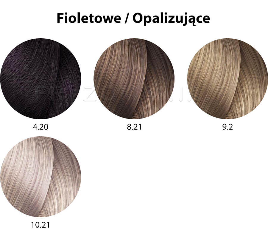 Loreal Inoa Oil Delivery System Farba do włosów - paleta kolorów, kolekcja fioletowe opalizujące