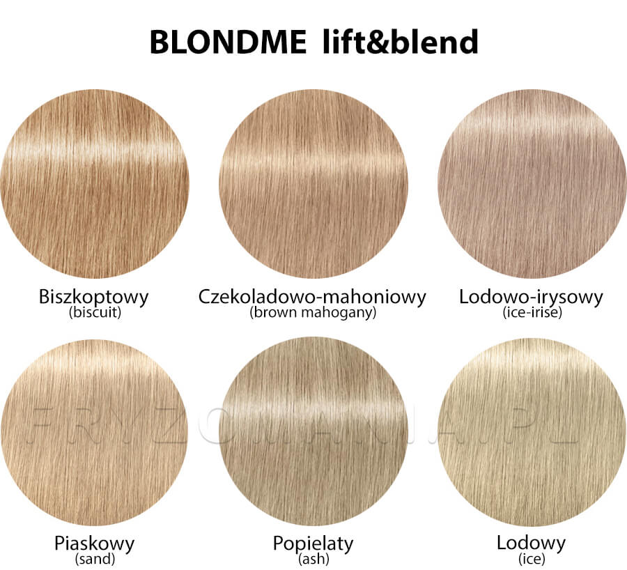 Schwarzkopf Blondme lift&blend - paleta farb do włosów siwych
