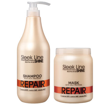 Stapiz Sleek Line Repair, zestaw regenerujący włosy, szampon 1000ml i maska 1000ml