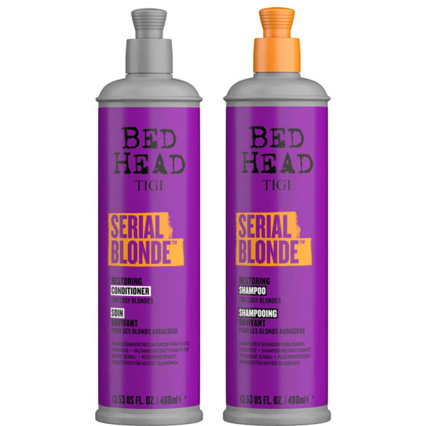 Tigi Bed Head Serial Blonde - zestaw odbudowujący włosy blond i farbowane szampon 400ml i odżywka 400ml