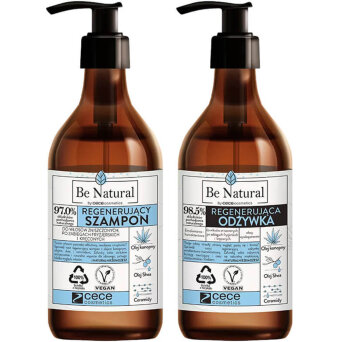 Cece Be Natural Regenerating - zestaw regenerujący włosy zniszczone szampon i odżywka 2 x 270ml