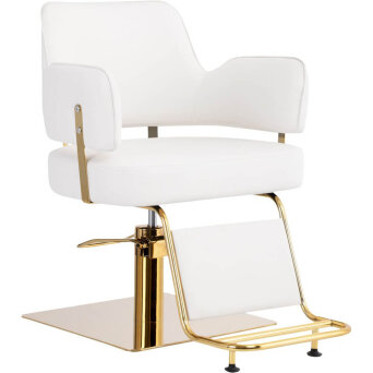 Gabbiano Linz Fotel fryzjerski złoto-biały dostępny w 48h