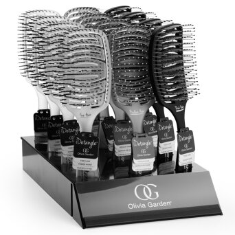 Olivia Garden iDetangle Display Zestaw szczotek do grubych, średnich i cienkich włosów 12 szt.