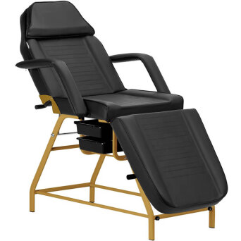 Activ 557G Fotel kosmetyczny złoto-czarny z kuwetami