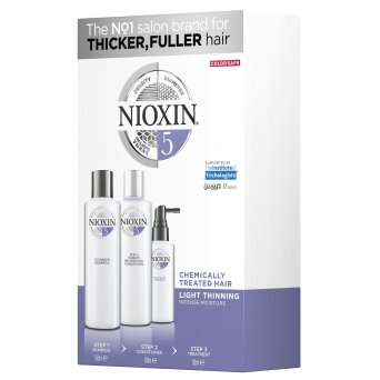 Nioxin System 5 zestaw przeciw wypadaniu włosów po zabiegach chemicznych, szampon 150ml, odżywka 150ml, kuracja 50ml