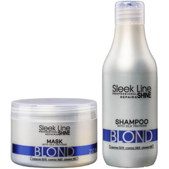 Stapiz Sleek Line Blond - zestaw neutralizujący żółte odcienie włosów, szampon 300ml i maska 250ml