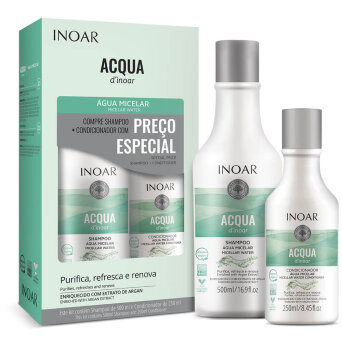 Inoar Acqua Micelar - zestaw szampon micelarny 500ml i odżywka micelarna 250ml