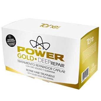 Tahe POWER GOLD Deep Repair Ampułki eliminujące puszenie włosów, z płynnym złotem i keratyną  6x10ml