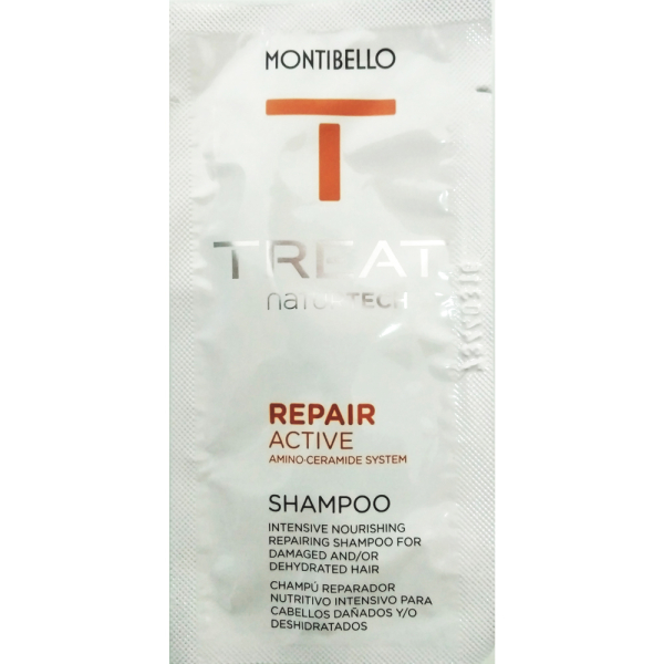 Montibello Treat NaturTech Repair Active, szampon odbudowujący do włosów zniszczonych, saszetka 8ml