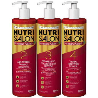 Novex Brazilian Keratin Nutri Salon zestaw do keratynowego prostowania włosów 3x500ml