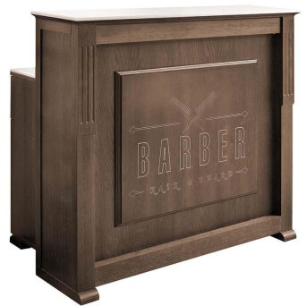 Panda Barber Empire Recepcja barberska do salonu, blat drewniany