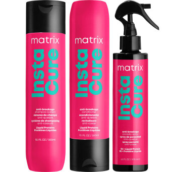 Matrix Total Results Instacure - zestaw wzmacniający włosy szampon 300ml, odżywka 300ml i spray 200ml