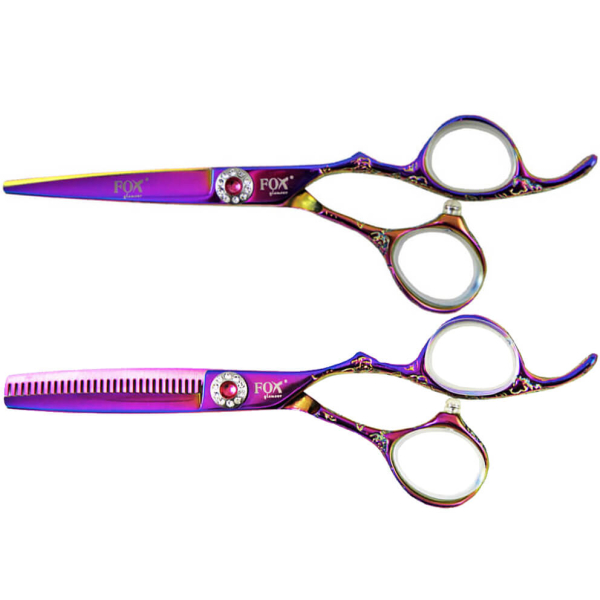 Fox Glamour zestaw nożyczki i degażówki fryzjerskie 5.5