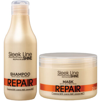 Stapiz Sleek Line Repair - zestaw regenerujący do włosów szampon 300ml i maska 250ml
