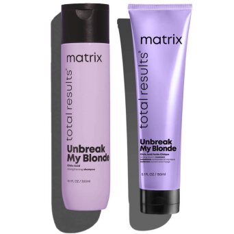 Matrix Total Results Unbreak My Blonde - zestaw wzmacniający włosy rozjaśniane kuracja 150ml i szampon 300ml