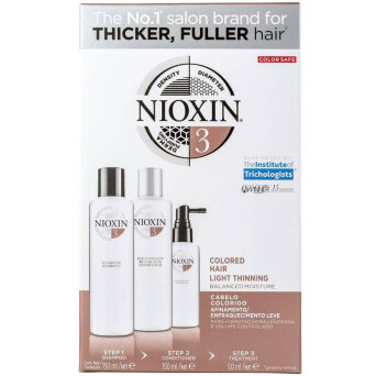 Nioxin System 3 zestaw przeciw wypadaniu włosów farbowanych, szampon 150ml, odżywka 150ml, kuracja 50ml