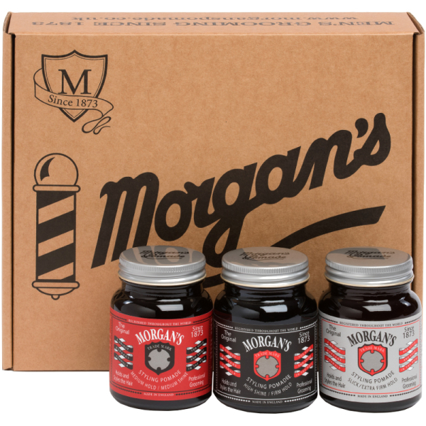 Morgans Pomade Box zestaw klasycznych pomad do stylizacji 3x100ml