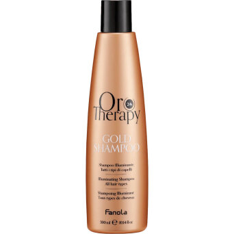 Fanola Oro Therapy Gold rozświetlający szampon do włosów z keratyną i olejkiem arganowym 300ml