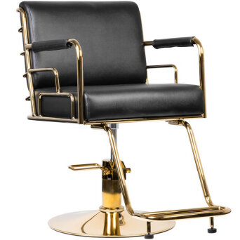 Gabbiano Prato, fotel fryzjerski, kolor złoto-czarny, dostępny w 48h