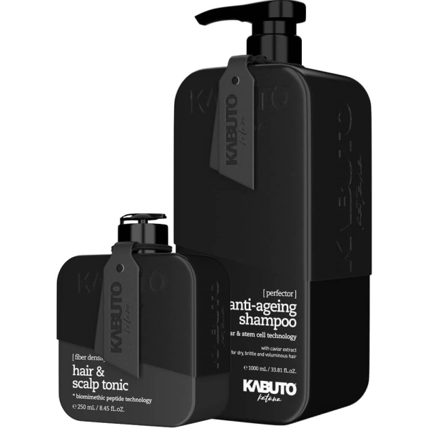 Kabuto Katana Anti-Ageing - zestaw przeciwstarzeniowy do włosów dla mężczyzn szampon 1000ml i tonik 250ml 