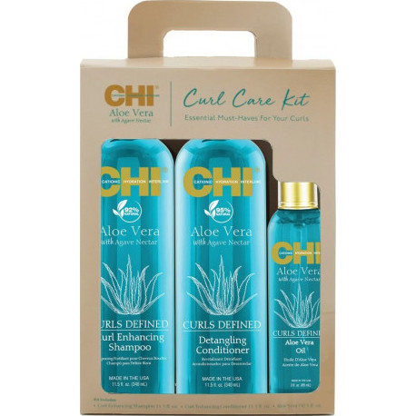 CHI Aloe Vera Curl Care Kit zestaw wzmacniający do włosów kręconych z aloesem