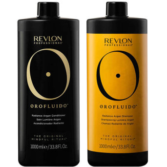 Revlon Orofluido - zestaw rozświetlający włosy szampon 1000ml i odżywka 1000ml