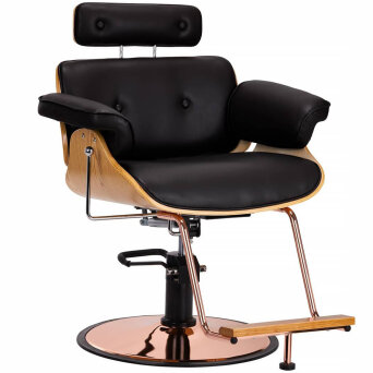 Gabbiano Florencja Fotel fryzjerski z regulowanym oparciem i zagłówkiem czarny, dostępny w 48h