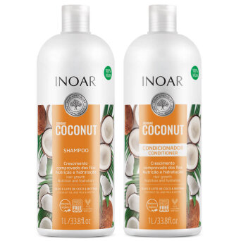 INOAR Bombar Coconut, szampon + odżywka nawilżająca do włosów 2x1000ml