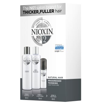 Nioxin System 2 zestaw pielęgnacyjny do włosów naturalnych, szampon 150ml, odżywka 150ml, kuracja 50ml