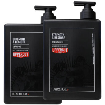 Uppercut Deluxe Strength&Restore - zestaw wzmacniający włosy dla mężczyzn szampon i odżywka 2x1000ml