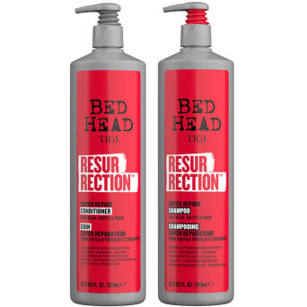 Tigi Bed Head Resurrection Repair - zestaw regenerujący do włosów zniszczonych szampon 970ml i odżywka 970ml