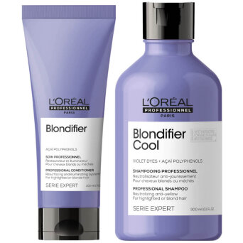 Loreal Blondifier Cool - zestaw ochładzający kolor włosów szampon 300ml i odżywka 200ml