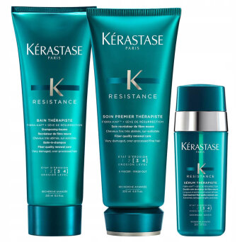 Kerastase Resistance Therapiste - zestaw do włosów suchych i zniszczonych szampon 250ml, odżywka 200ml i serum 30ml 