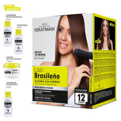 Placenta Life Keratimask Liso Brasileno, Be Natural Argan - zestaw do keratynowego prostowania włosów 240ml