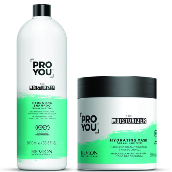 Revlon ProYou Moisturizer Hydrating - zestaw nawilżający do włosów suchych szampon 1000ml i maska 500ml