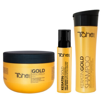 Tahe Botanic Gold, zestaw do pielęgnacji włosów bardzo zniszczonych i suchych, szampon, maska, olejek