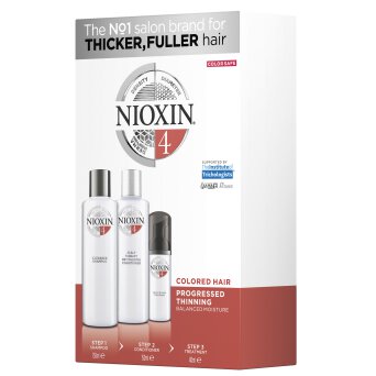 Nioxin System 4 zestaw przeciw wypadaniu włosów farbowanych, szampon 150ml, odżywka 150ml, kuracja 50ml