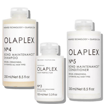 Olaplex 3 4 5 - zestaw do oczyszczenia i regeneracji włosów szampon 250ml, odżywka 250ml i kuracja 100ml