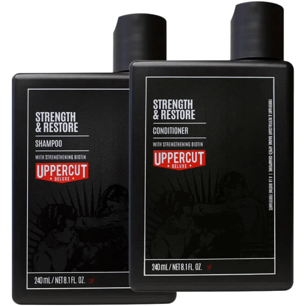Uppercut Deluxe Strength&Restore - zestaw wzmacniający włosy dla mężczyzn szampon i odżywka 2x240ml