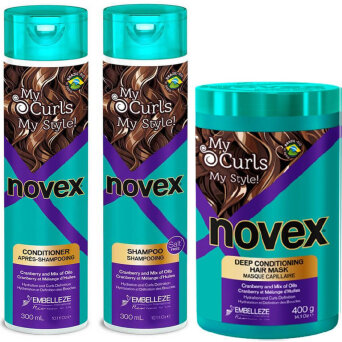 Novex My Curls - zestaw do włosów kręconych, szampon 300ml, odżywka 300ml i maska 400ml
