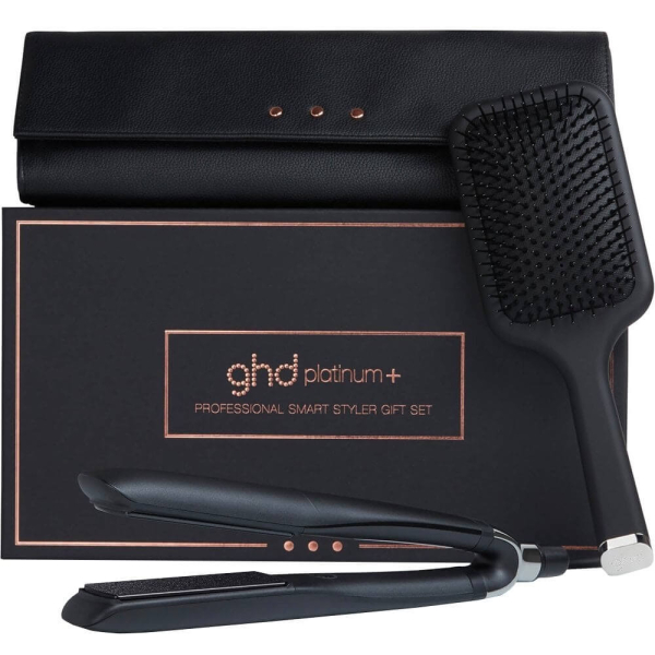 GHD Platinum+ gift set zestaw prostownica do włosów z matą ochronną oraz szczotką